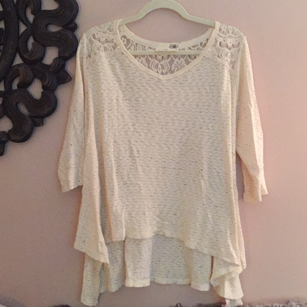 Anthropologie Flowy Shirt with Lace